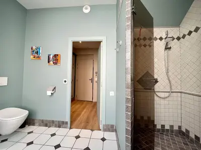 Salle de bains dans l'établissement Le Five Tellier