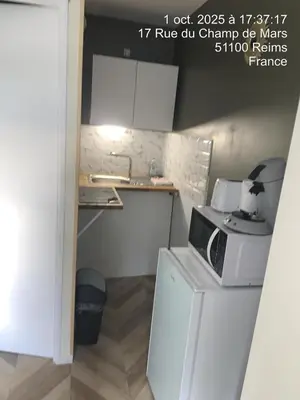 Cuisine ou kitchenette dans l'établissement New studio near ARENA