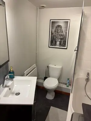 Salle de bains dans l'établissement Le Cocon Chalonnais