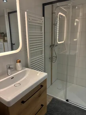 Salle de bains dans l'établissement Le Merisier