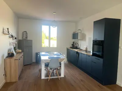 Cuisine ou kitchenette dans l'établissement Appartement neuf et cosy