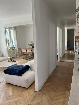 Coin salon dans l'établissement Appartement de charme au forum