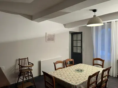 Coin salon dans l'établissement Maison authentique en bord de Meuse