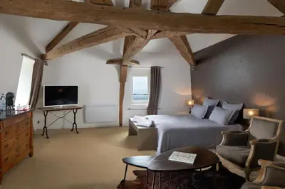 Télévision ou salle de divertissement dans l'établissement Maison d'hôtes La Chevalée