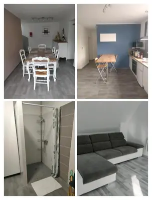Cuisine ou kitchenette dans l'établissement Longère cosy avec cuisine et lave linge