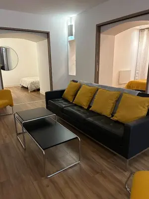 Coin salon dans l'établissement Sublime appartement Rémois