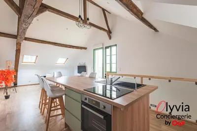 Cuisine ou kitchenette dans l'établissement Appartement Vue Cathédrale