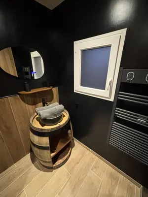 Cuisine ou kitchenette dans l'établissement La Barrique Champenoise - Studio and Terrasse
