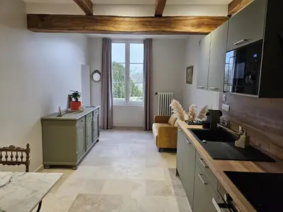 Cuisine ou kitchenette dans l'établissement Château de la Follie Le Bourgot