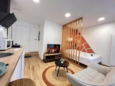 Télévision ou salle de divertissement dans l'établissement Paris 21 - Studio charmant proche du centre-ville