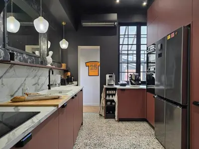Cuisine ou kitchenette dans l'établissement Gîte des Deux Dames de Champagne