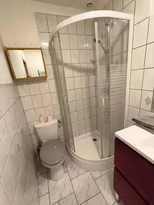 Salle de bains dans l'établissement Charmant Appartement à Romilly-sur-Seine avec Jardin