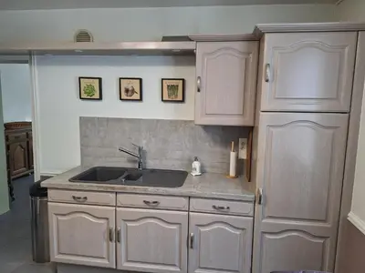 Cuisine ou kitchenette dans l'établissement Gîte du Craon de Ludes