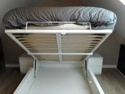 Un ou plusieurs lits dans un hébergement de l'établissement Apartment Moderne Duplexwohnung mit Durchgang in der Nähe von SPA by Interhome