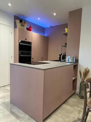 Cuisine ou kitchenette dans l'établissement La petite Rémoise
