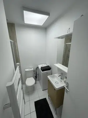 Salle de bains dans l'établissement LOVE ROOM Sauna & Cinema 2p Studio proche Disney