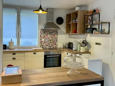 Cuisine ou kitchenette dans l'établissement Havre de paix à Pierrefonds