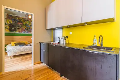 Cuisine ou kitchenette dans l'établissement Reims, Le Yellow Loft, Proche hyper centre