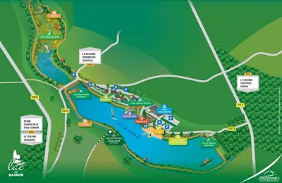 Plan de l'établissement Mobil-home 4-6 personnes Camping de Bairon 08 en bord de lac