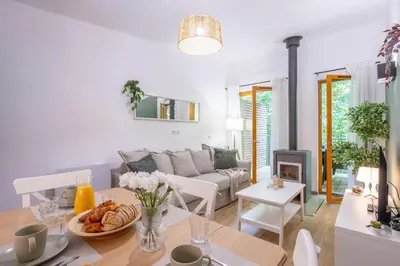 Coin salon dans l'établissement Cottage S22A Confort & calme au ValJoly