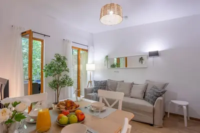 Coin salon dans l'établissement Cottage S22B Confort & calme au ValJoly