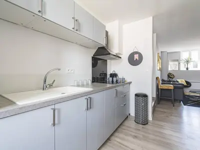 Cuisine ou kitchenette dans l'établissement Somptueux Appartement au cœur de Reims - FR-1-870-5