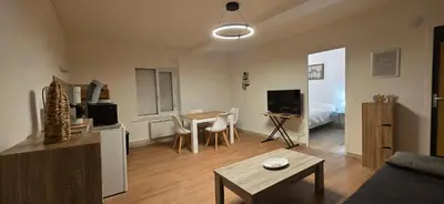 Télévision ou salle de divertissement dans l'établissement Ema centre-ville T2 rénové cocon cosy parking 34m2