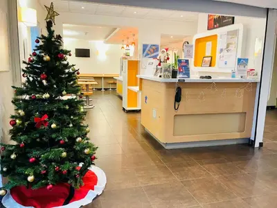 Cuisine ou kitchenette dans l'établissement ibis budget Roye
