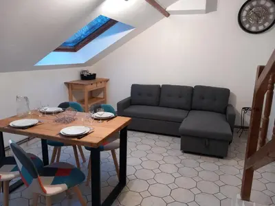 Coin salon dans l'établissement Gite Le Savart