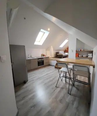 Cuisine ou kitchenette dans l'établissement Appartement calme Le clos de Renée