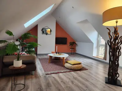 Télévision ou salle de divertissement dans l'établissement Appartement calme Le clos de Renée