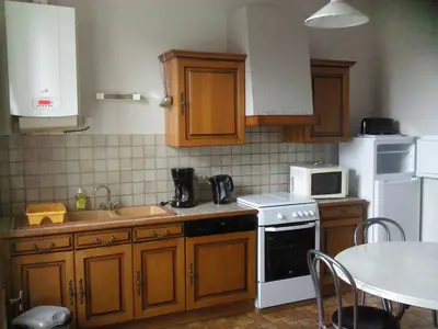 Cuisine ou kitchenette dans l'établissement Gîte communal