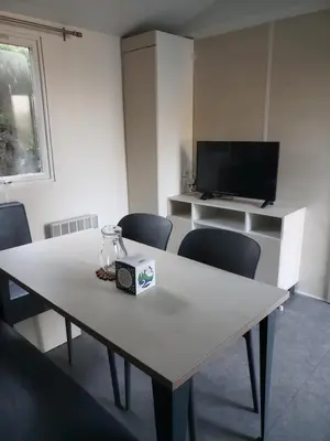 Télévision ou salle de divertissement dans l'établissement Camping des Bondons