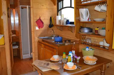 Cuisine ou kitchenette dans l'établissement La Maison de l'Omignon
