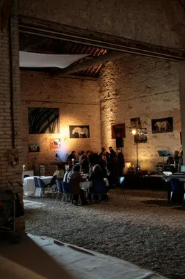 Coin salon dans l'établissement La Grange en Champagne