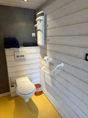 Salle de bains dans l'établissement Etangs du Moulin