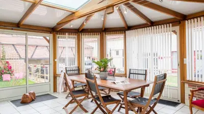 Balcon ou terrasse dans l'établissement Gîte les chèvrefeuilles 6 personnes Compiegne 10mn