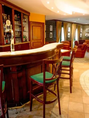 Coin salon dans l'établissement Logis Hôtel - Restaurant Le Tulipier