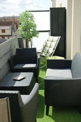 Coin salon dans l'établissement Victoria-T2-41m2-Balcon, wifi, linge, produits, ménage inclus