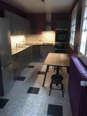 Cuisine ou kitchenette dans l'établissement Gite le Mont Blanc
