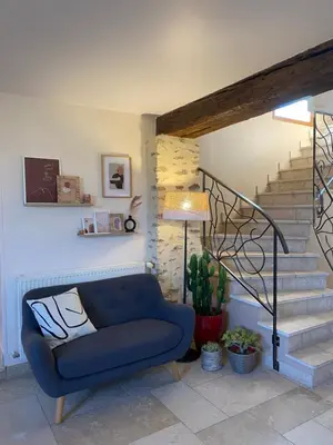 Coin salon dans l'établissement La Ferme de Fontenelle