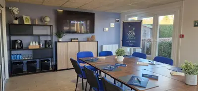 Cuisine ou kitchenette dans l'établissement Campanile Saint Quentin