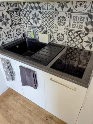 Cuisine ou kitchenette dans l'établissement LE CHARME D OGNES
