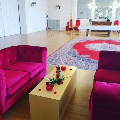 Coin salon dans l'établissement Salon Boyer