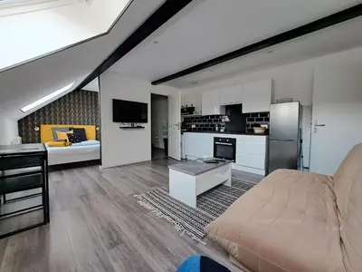 Cuisine ou kitchenette dans l'établissement Bienvenue à Reims type studio charmant et lumineux 2eme étage