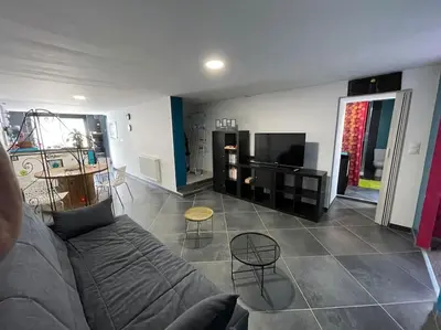 Télévision ou salle de divertissement dans l'établissement Logement du Paquis
