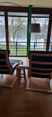 Balcon ou terrasse dans l'établissement Gite des étangs de Saint Bale