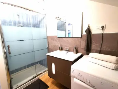 Salle de bains dans l'établissement Appartement coeur centre-ville cosy et chaleureux rue Carnot