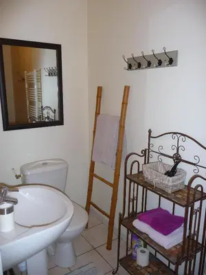 Salle de bains dans l'établissement Chambre d'Elisabeth à la Ferme
