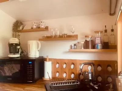 Cuisine ou kitchenette dans l'établissement Chalet La Romance